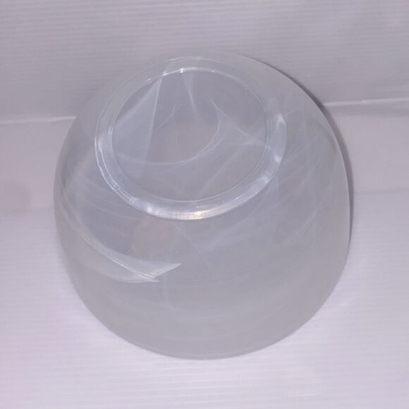 Alabaster Opulent White Swirl Bowl High Low Design Hand Cast Swirl - Picture 8 of 9